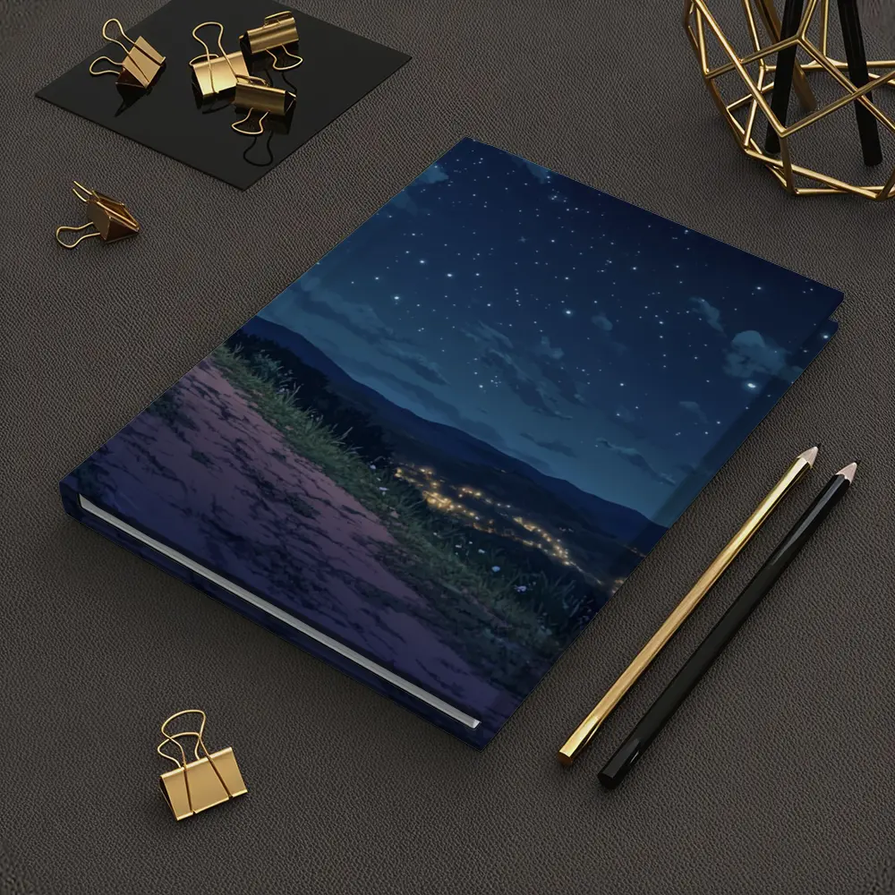 Jesus Cross Anime Night Sky Hill – Notebooks