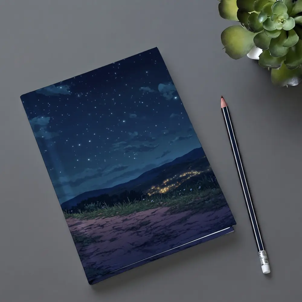 Jesus Cross Anime Night Sky Hill – Notebooks