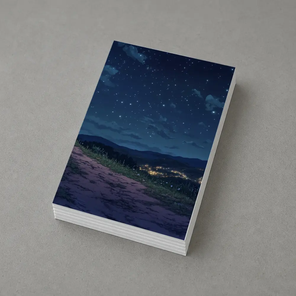 Jesus Cross Anime Night Sky Hill – Postcards