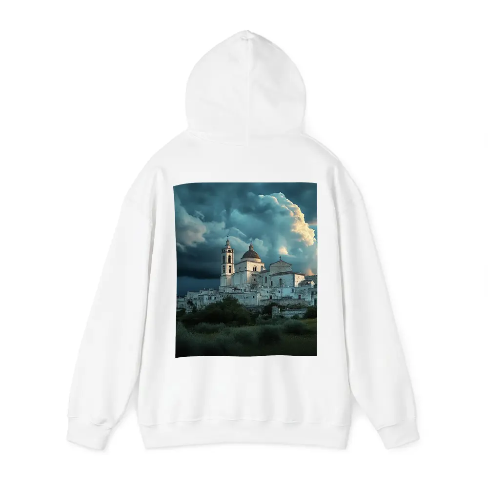 Italian Hill Town Church Storm Clouds – Hoodies
