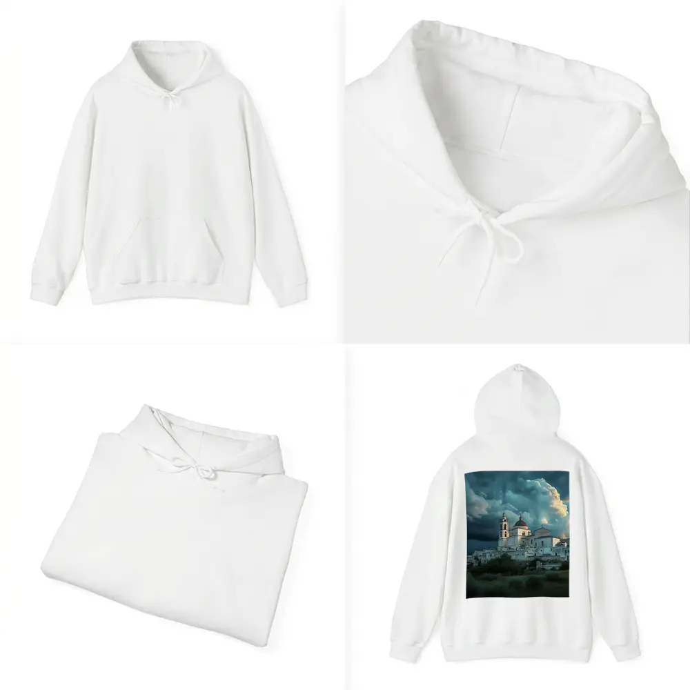 Italian Hill Town Church Storm Clouds – Hoodies
