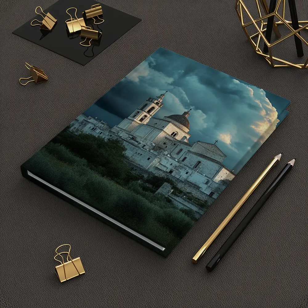 Italian Hill Town Church Storm Clouds – Notebooks