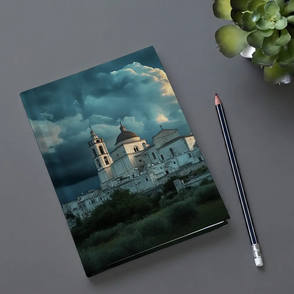 Italian Hill Town Church Storm Clouds – Notebooks
