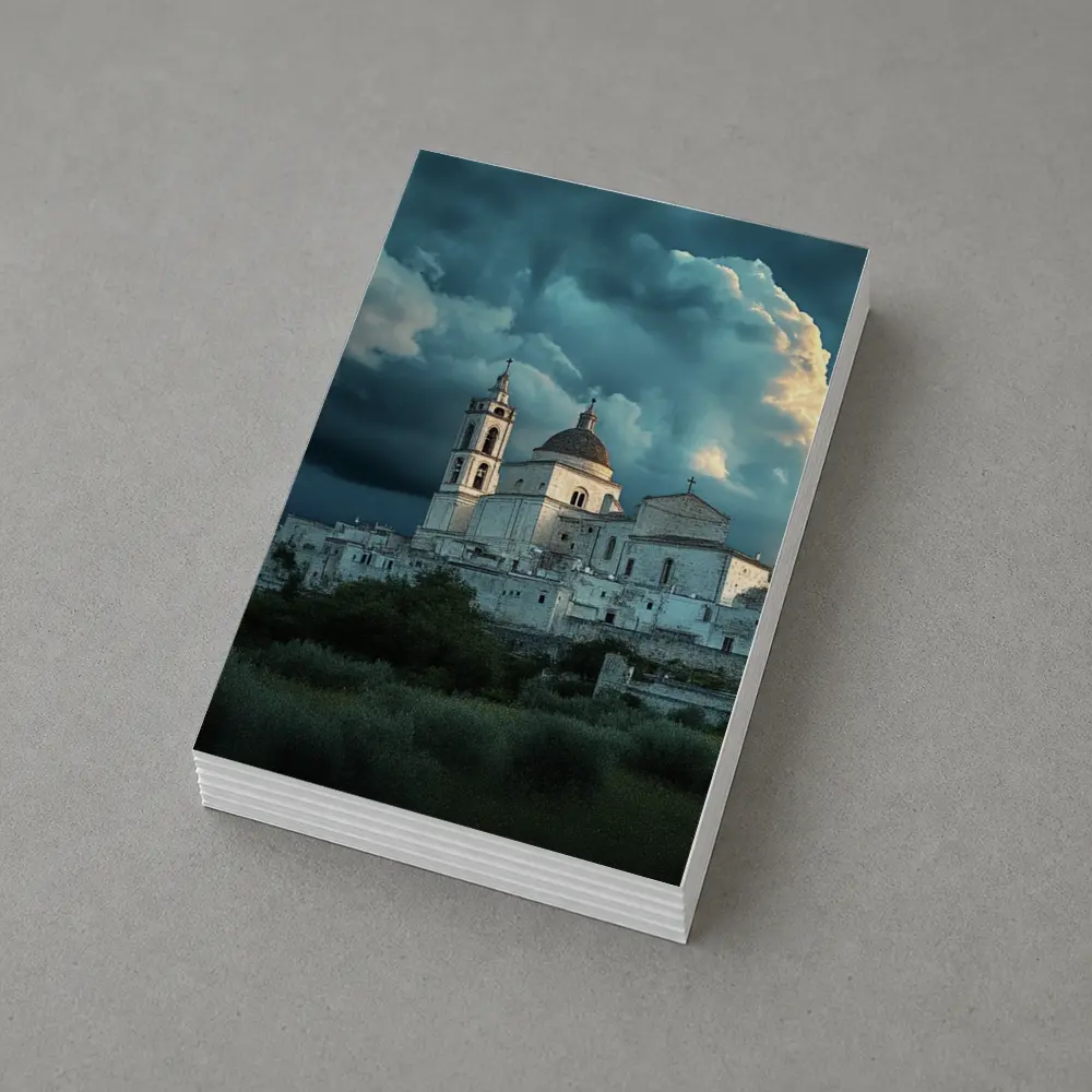 Italian Hill Town Church Storm Clouds – Postcards