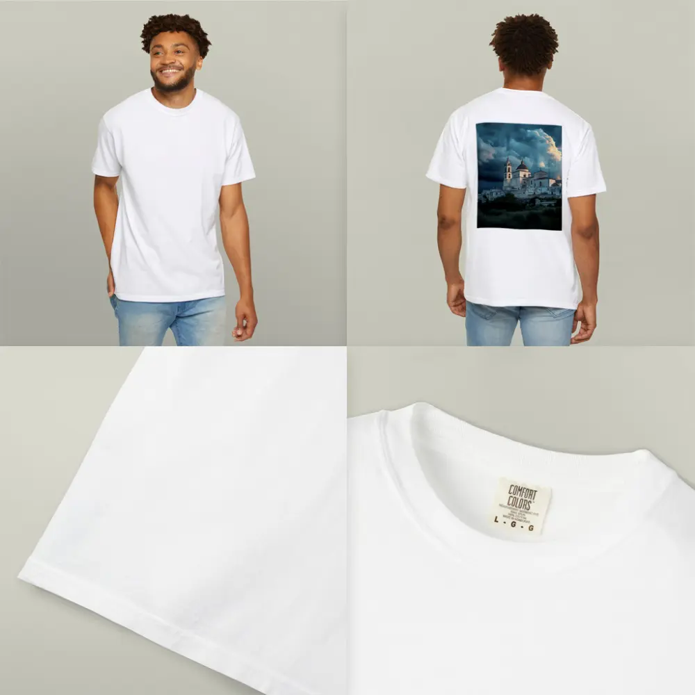 Italian Hill Town Church Storm Clouds – T-Shirts