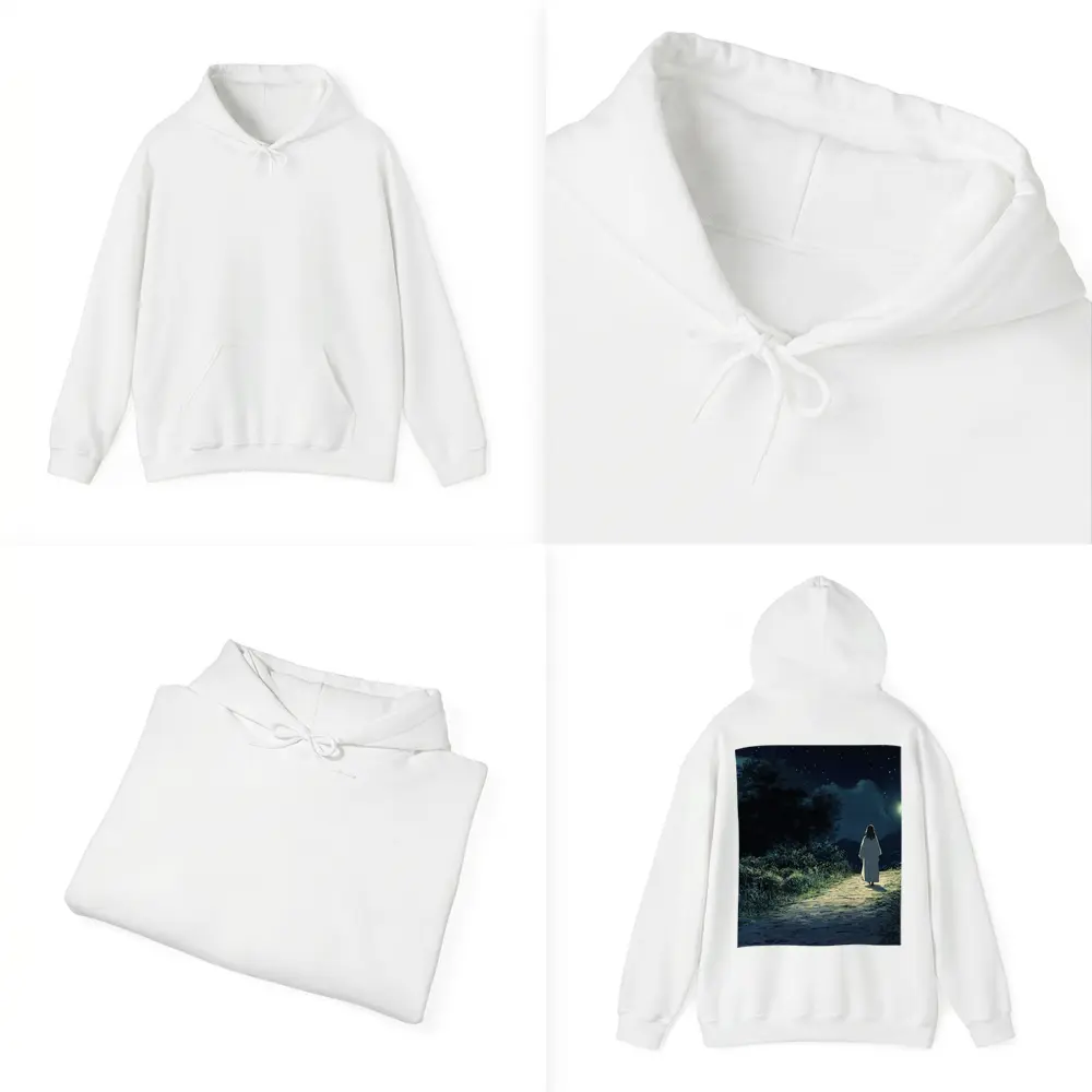 Anime Figure Walking Starry Night Path – Hoodies