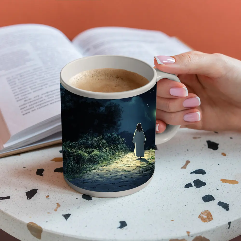 Anime Figure Walking Starry Night Path – Mugs