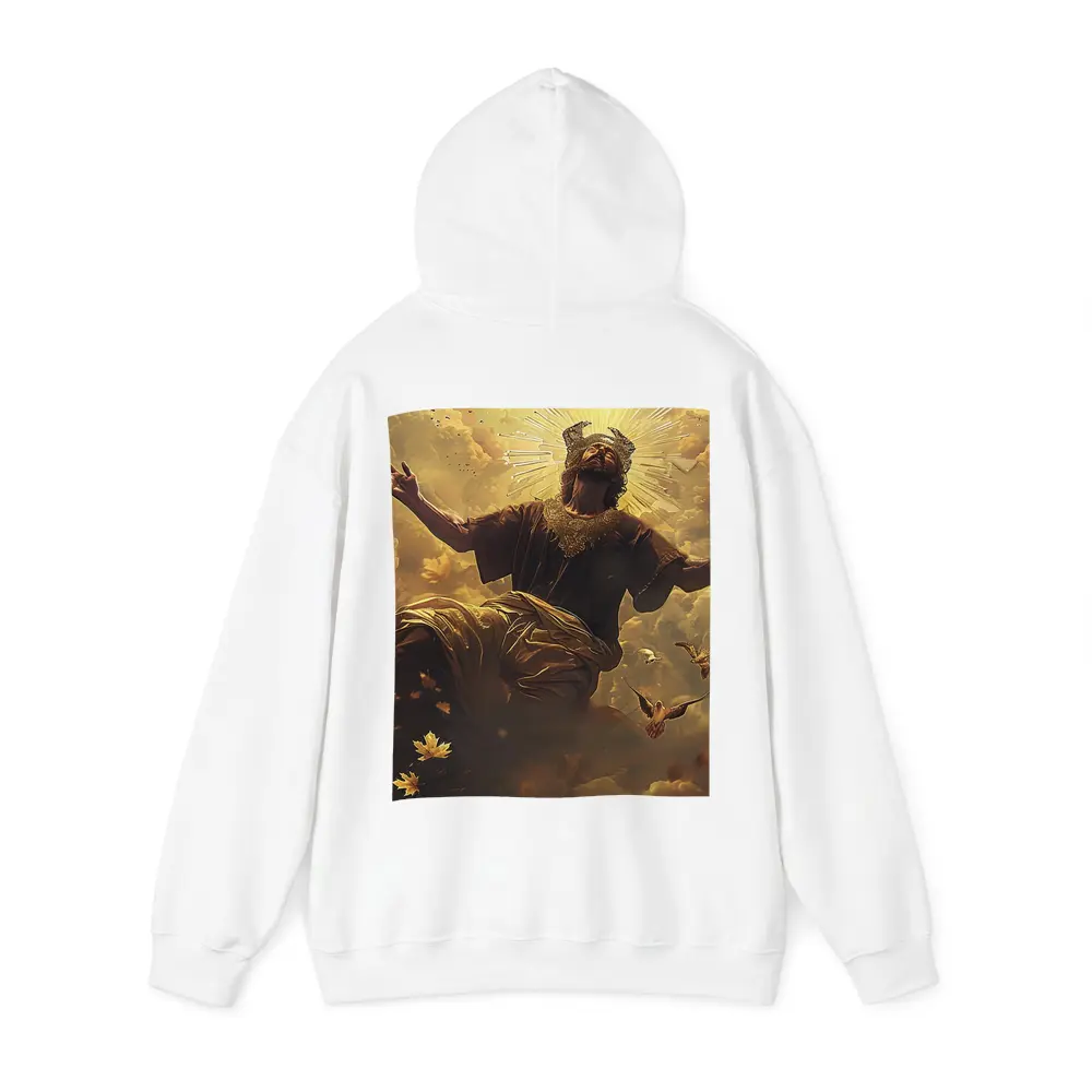 Jesus Christ Ascending Golden Heavenly Clouds – Hoodies