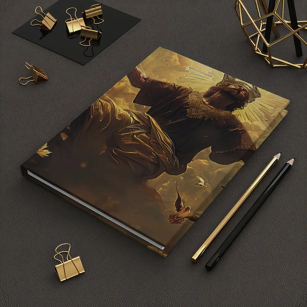 Jesus Christ Ascending Golden Heavenly Clouds – Notebooks