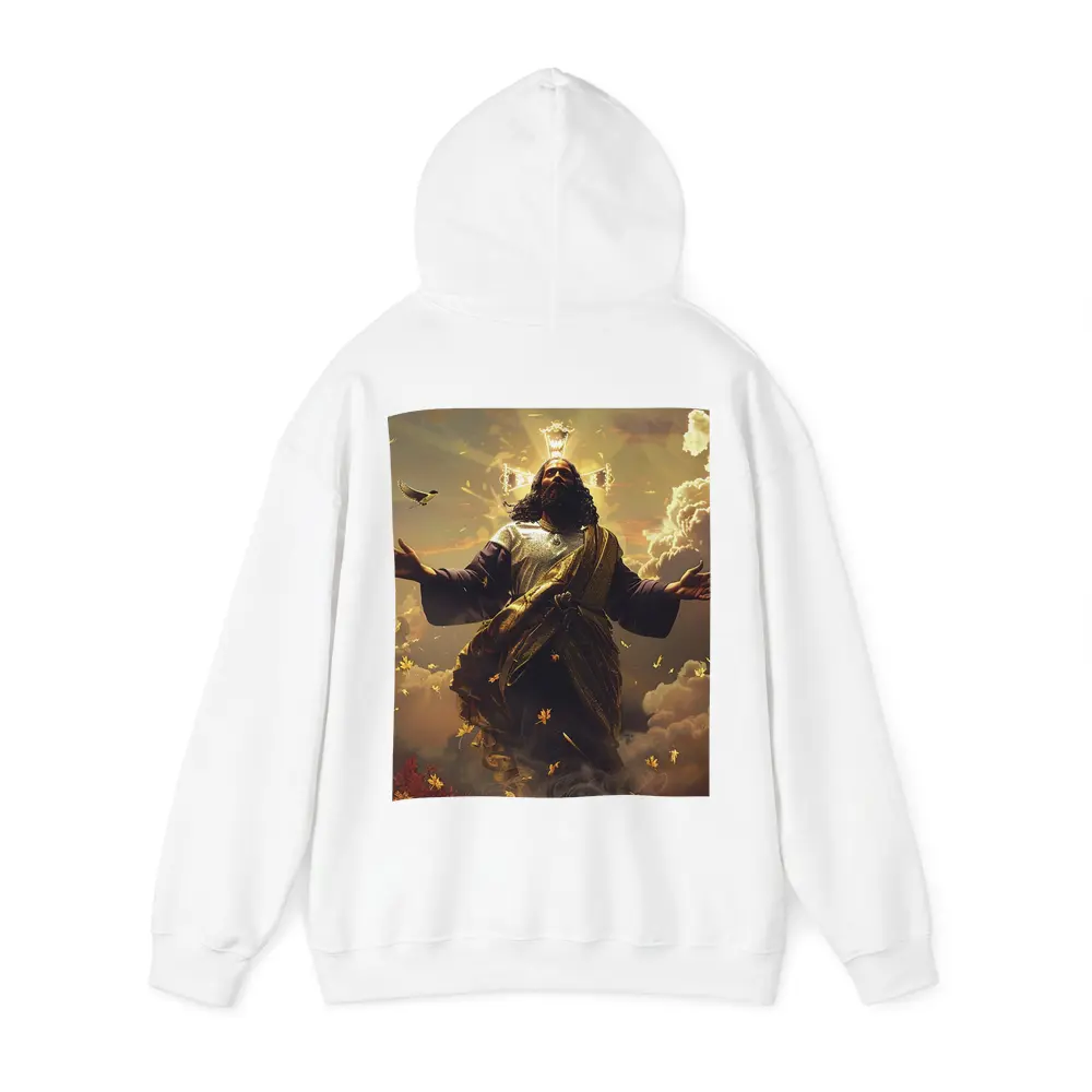 Jesus Christ Rising Above Clouds With Birds – Hoodies
