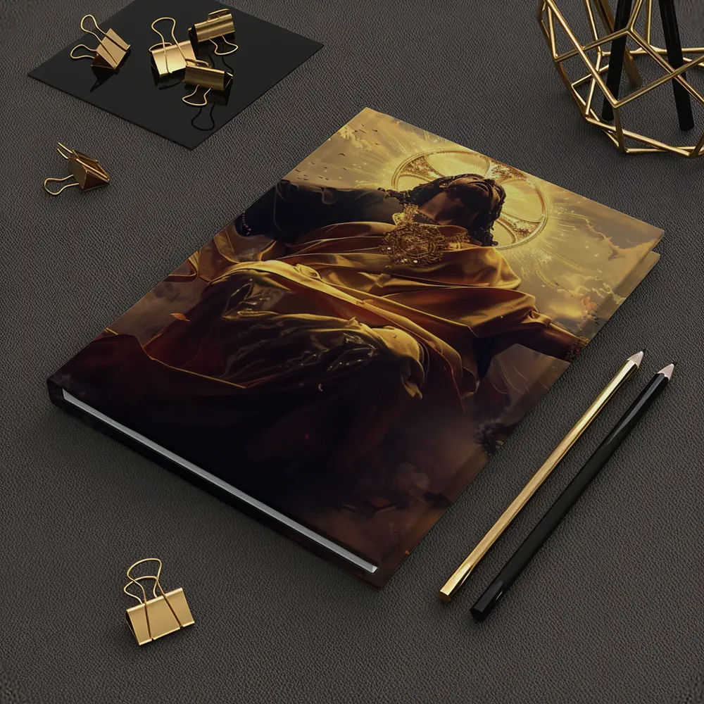 Jesus Christ Ascending Gold Divine Clouds Art – Notebooks