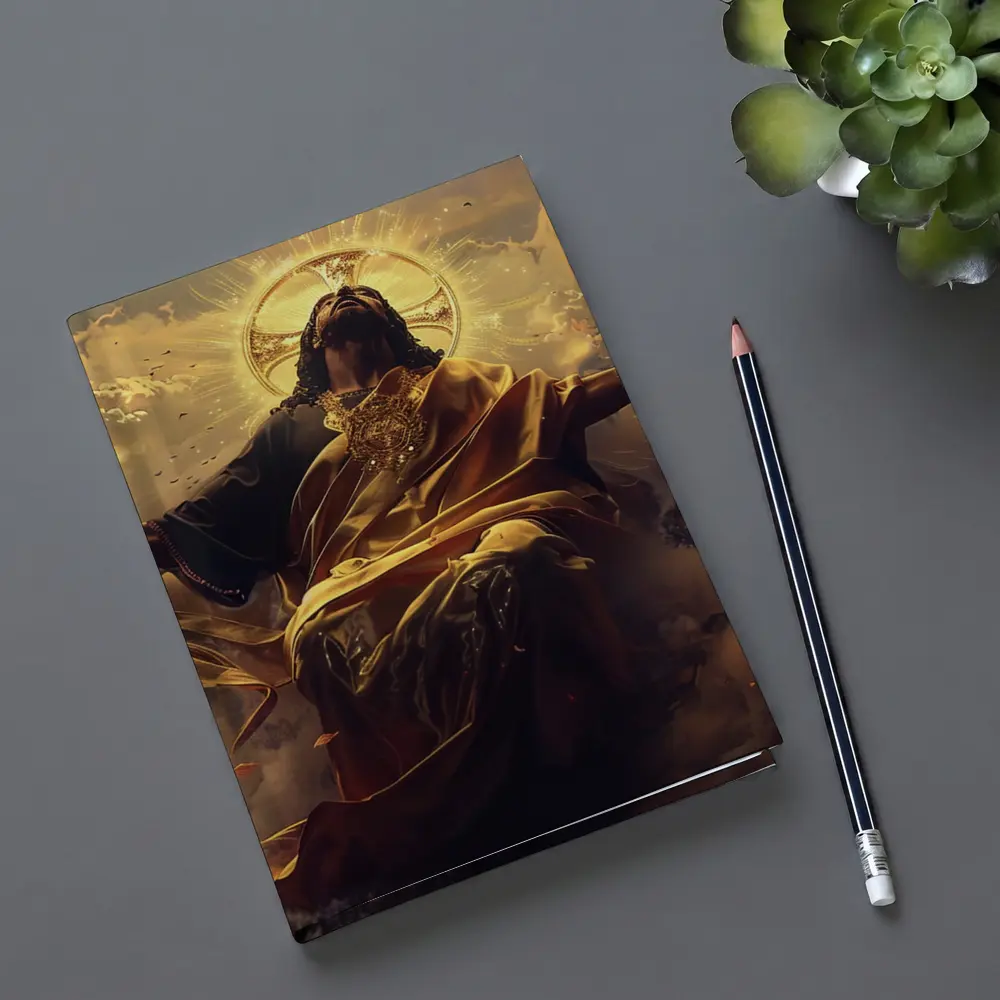 Jesus Christ Ascending Gold Divine Clouds Art – Notebooks