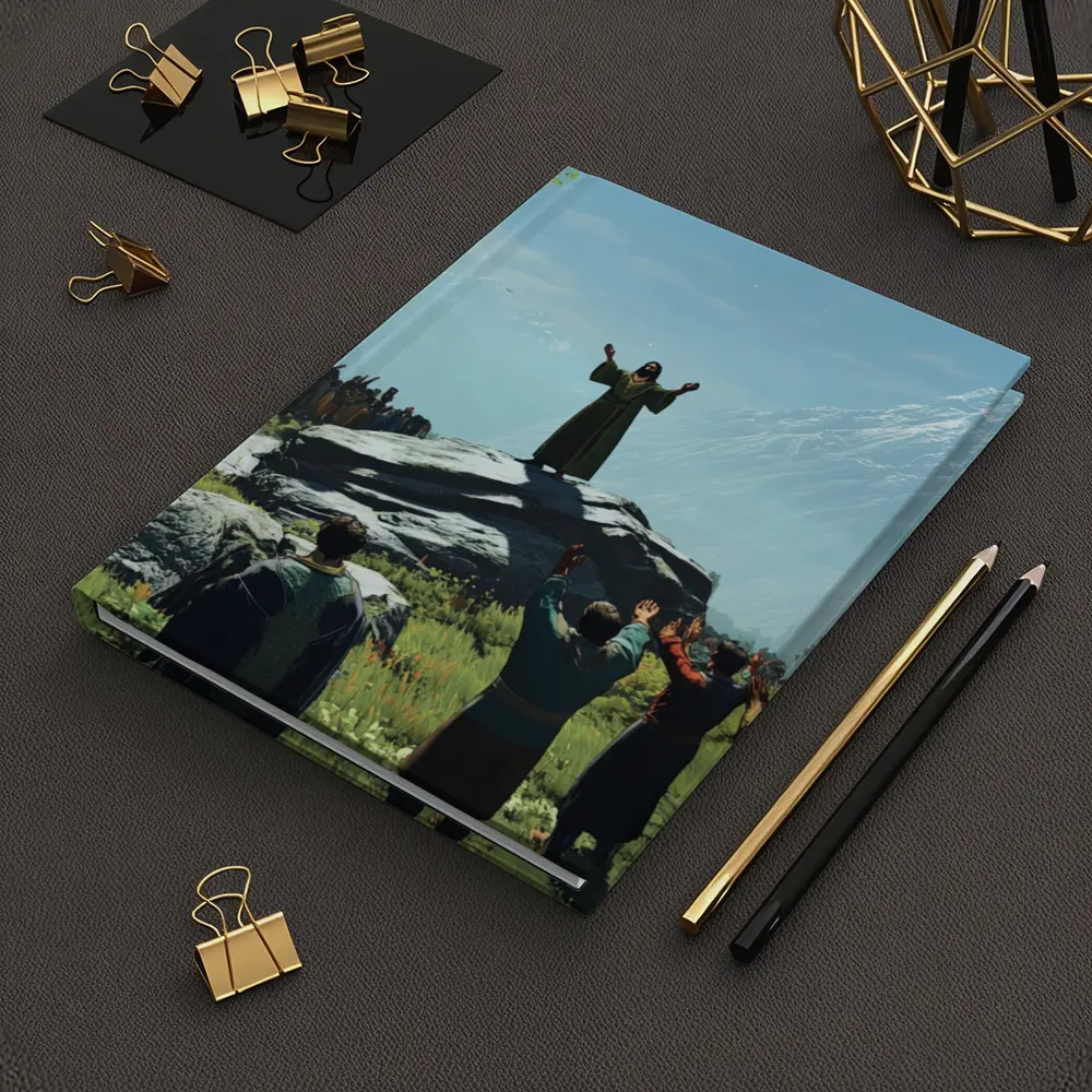 Jesus Preaching to Crowd Mountain Landscape – Notebooks