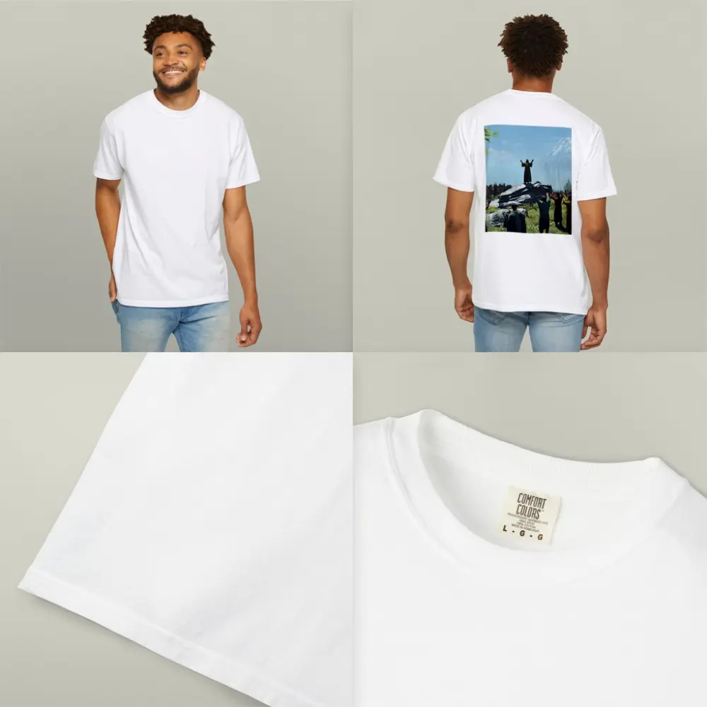 Jesus Preaching to Crowd Mountain Landscape – T-Shirts