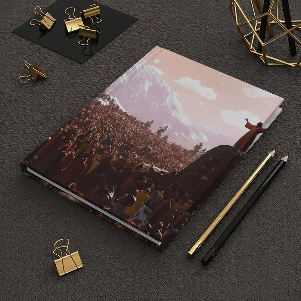 Jesus Preaching to Crowd Mountain Landscape – Notebooks