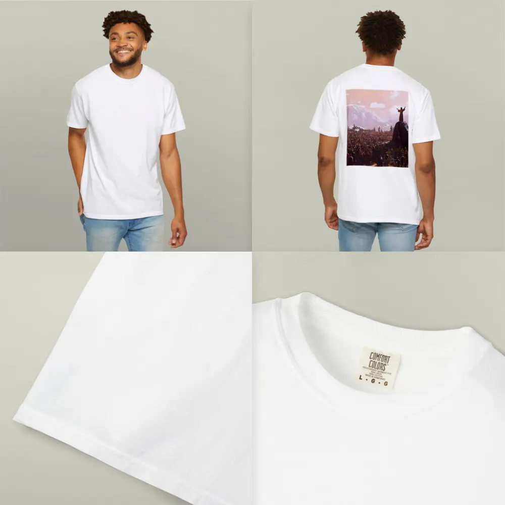 Jesus Preaching to Crowd Mountain Landscape – T-Shirts