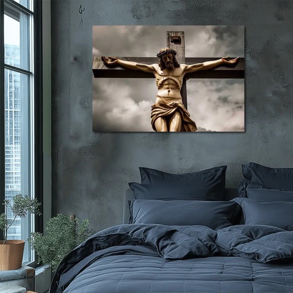 Jesus Christ Crucifixion Cross Dramatic Sky – Wall Art