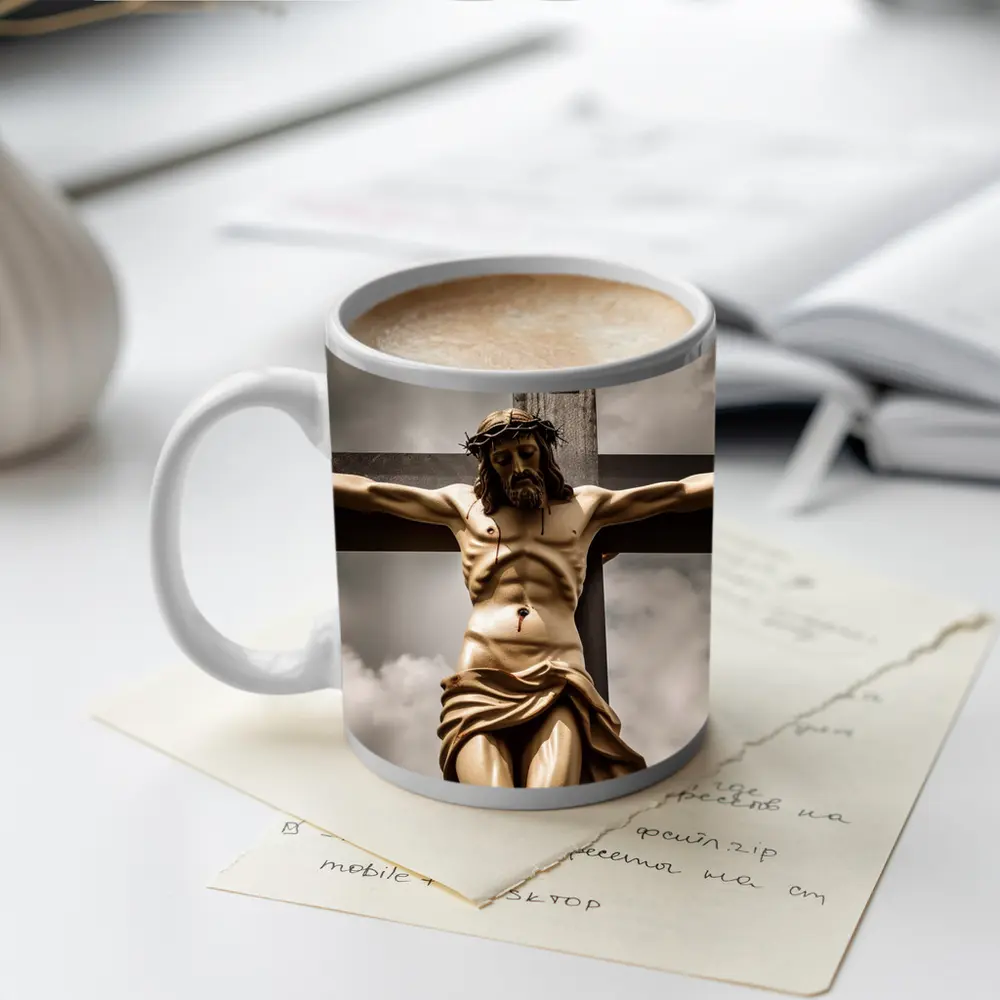 Jesus Christ Crucifixion Cross Dramatic Sky – Mugs