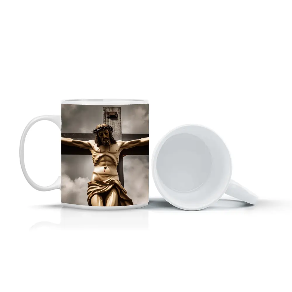 Jesus Christ Crucifixion Cross Dramatic Sky – Mugs