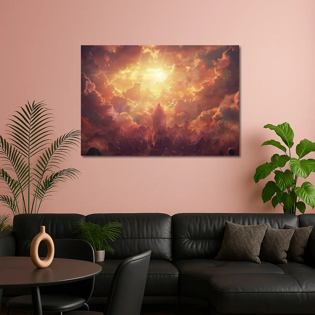 Jesus Christ Ascending Into Golden Heavenly Light – Wall Art