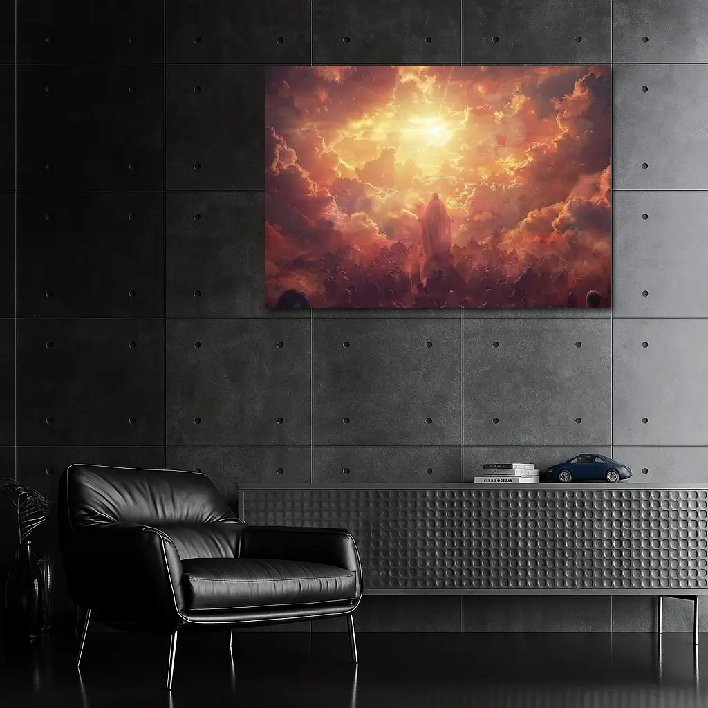 Jesus Christ Ascending Into Golden Heavenly Light – Wall Art