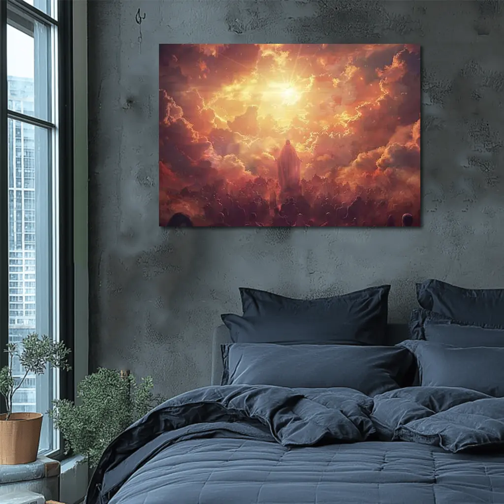 Jesus Christ Ascending Into Golden Heavenly Light – Wall Art