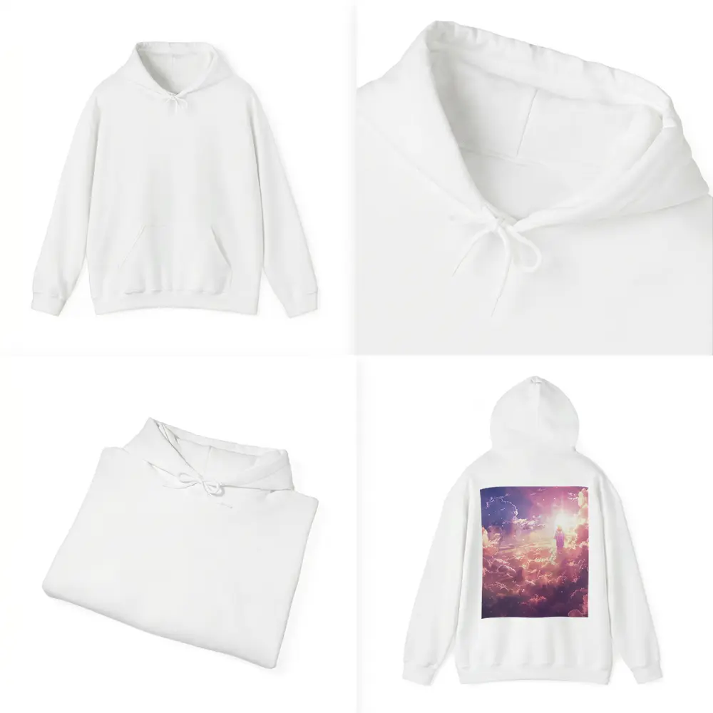 Jesus Walking Through Glowing Heavenly Clouds – Hoodies