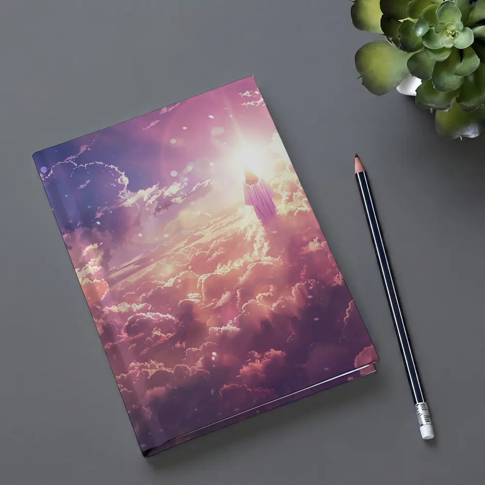 Jesus Walking Through Glowing Heavenly Clouds – Notebooks