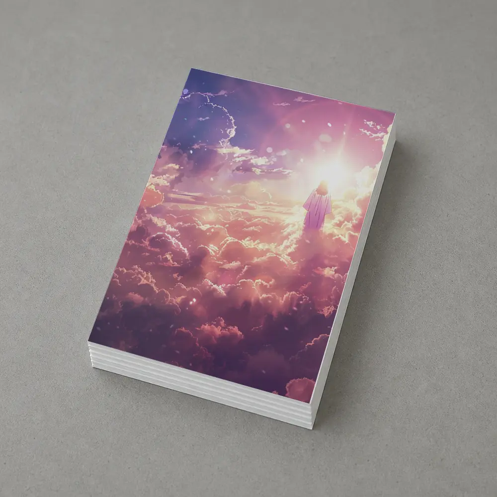 Jesus Walking Through Glowing Heavenly Clouds – Postcards