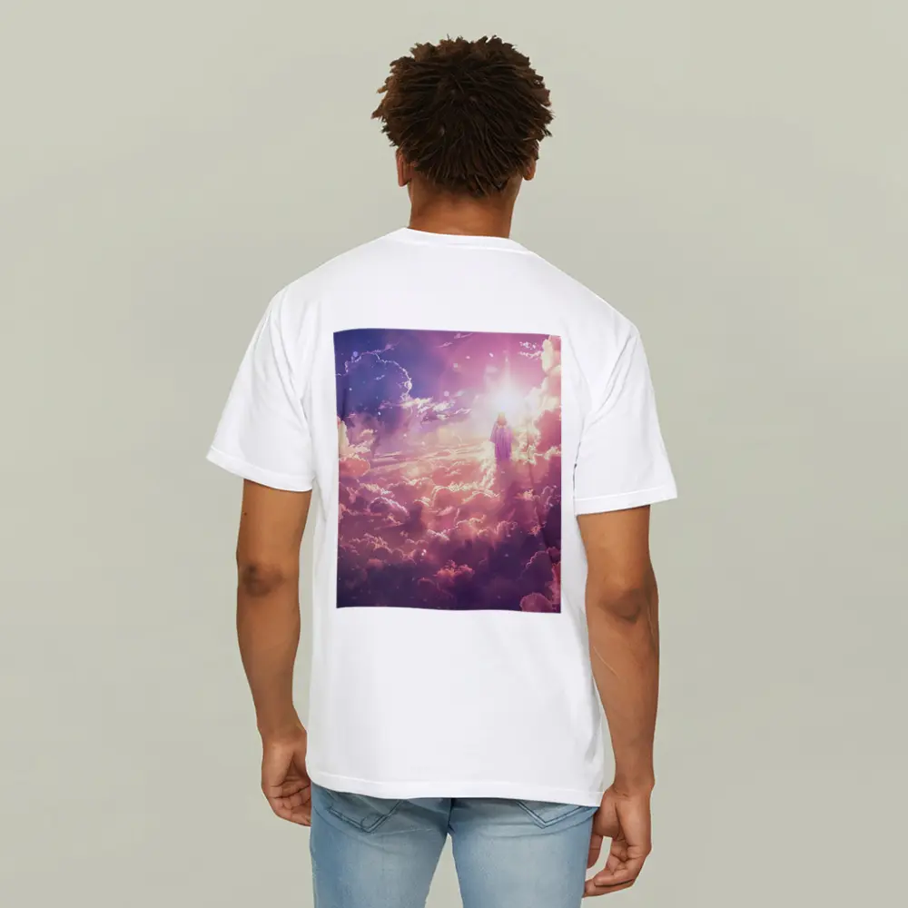 Jesus Walking Through Glowing Heavenly Clouds – T-Shirts