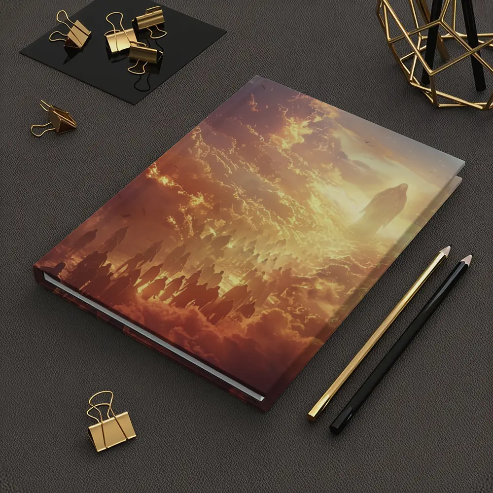 Jesus Christ Ascending Through Golden Heavenly Clouds – Notebooks