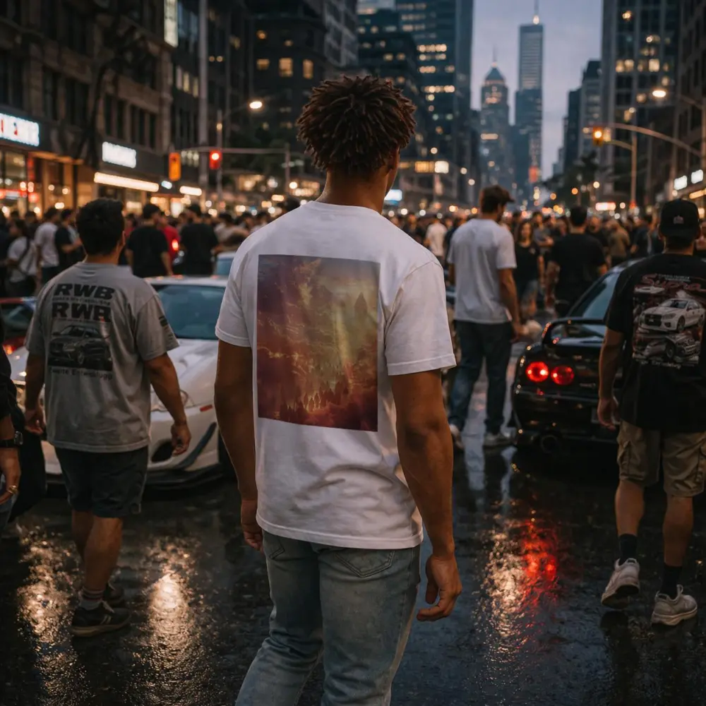 Jesus Christ Ascending Through Golden Heavenly Clouds – T-Shirts