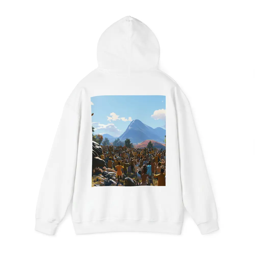 Jesus Preaching to Large Crowd Mountains – Hoodies