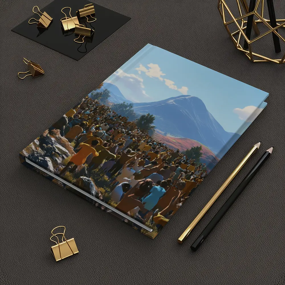 Jesus Preaching to Large Crowd Mountains – Notebooks