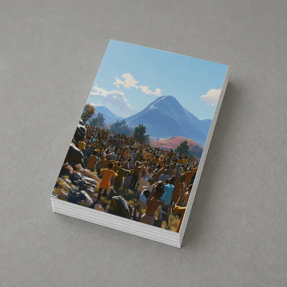 Jesus Preaching to Large Crowd Mountains – Postcards
