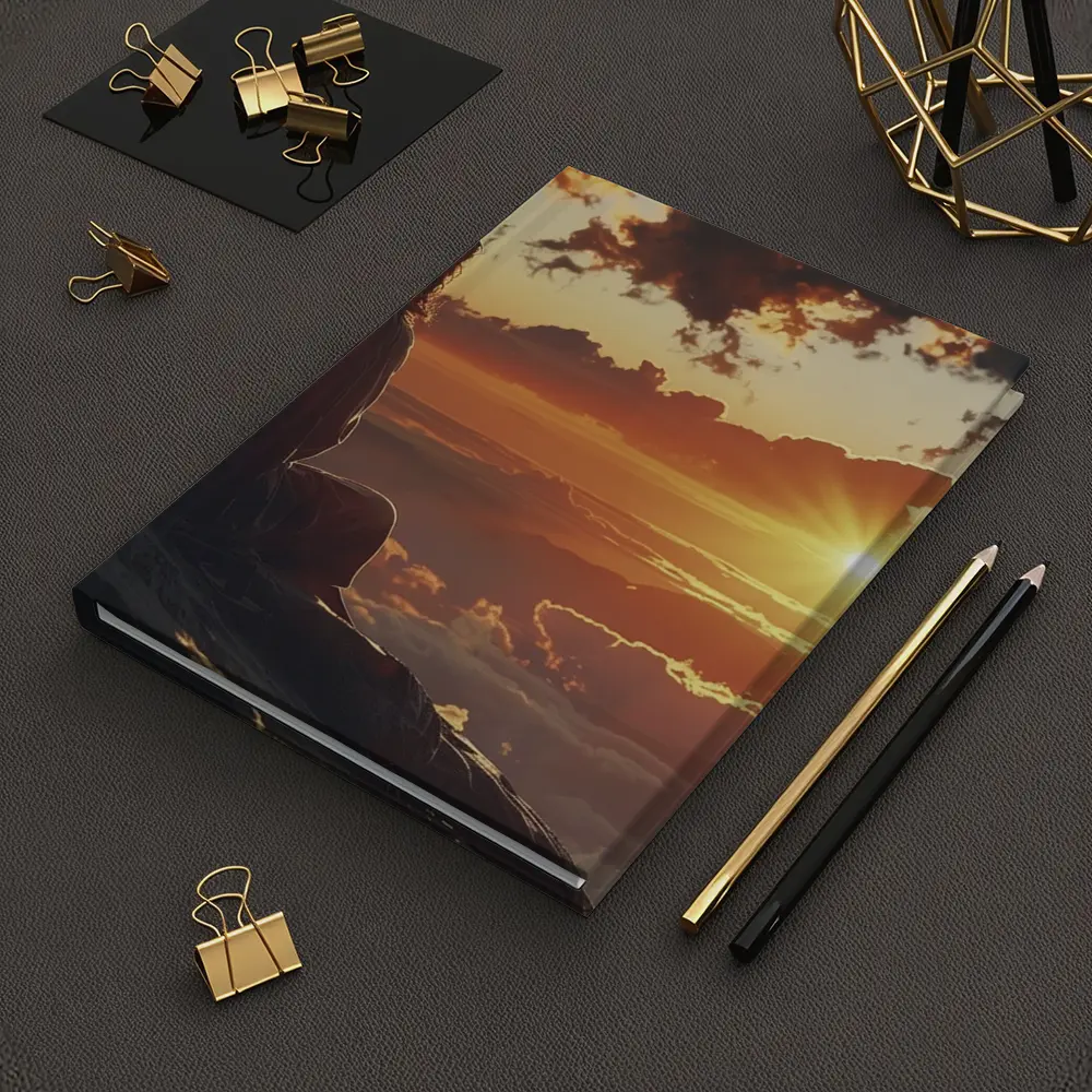 Jesus Sitting Above Clouds Golden Sunset – Notebooks