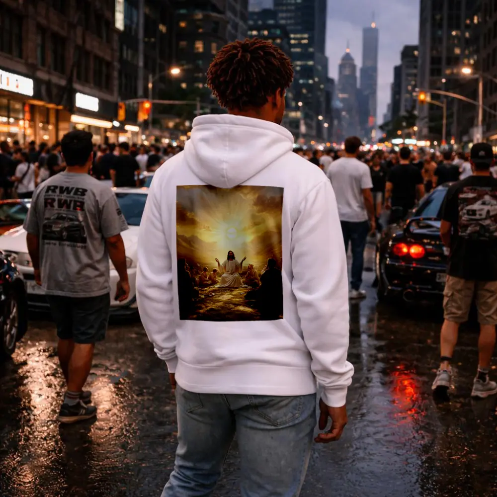 Jesus Teaching Disciples Golden Sunrise Mountains – Hoodies