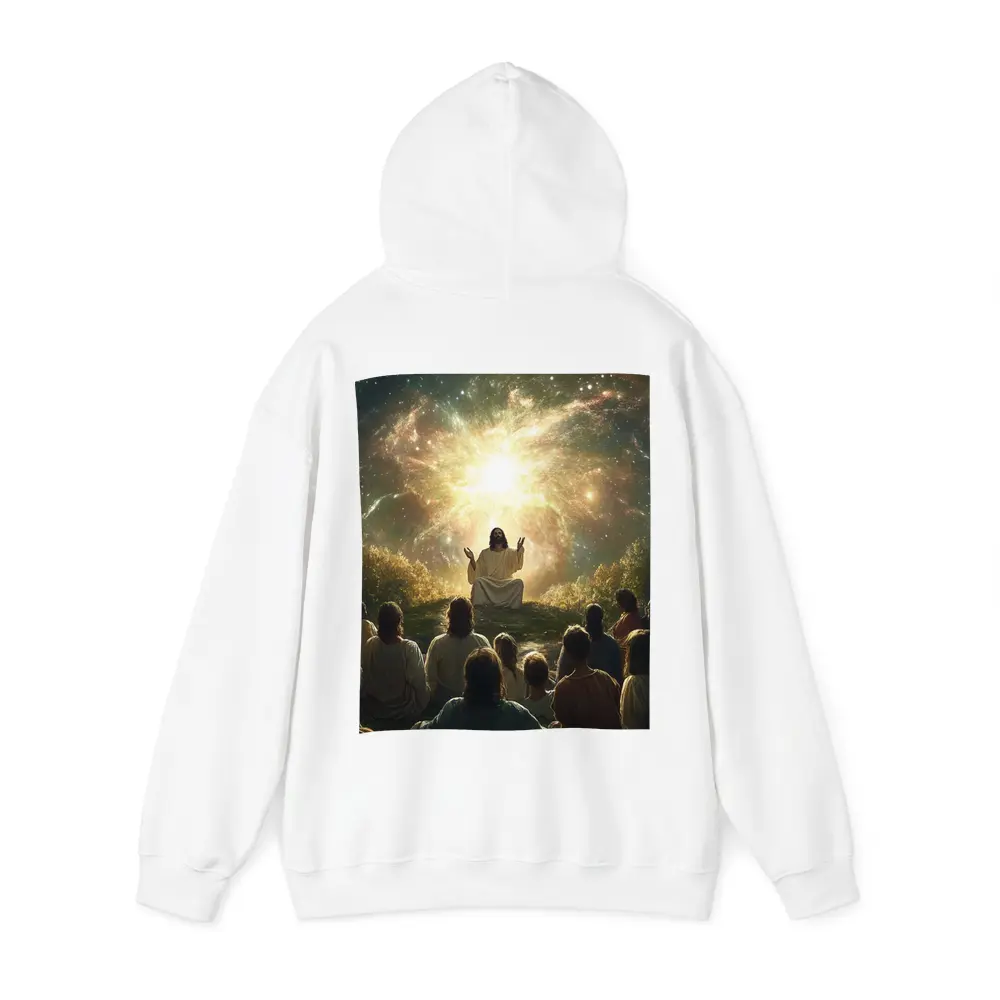 Jesus Preaching Under Cosmic Galaxy Light – Hoodies