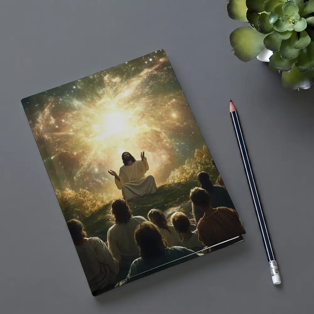 Jesus Preaching Under Cosmic Galaxy Light – Notebooks
