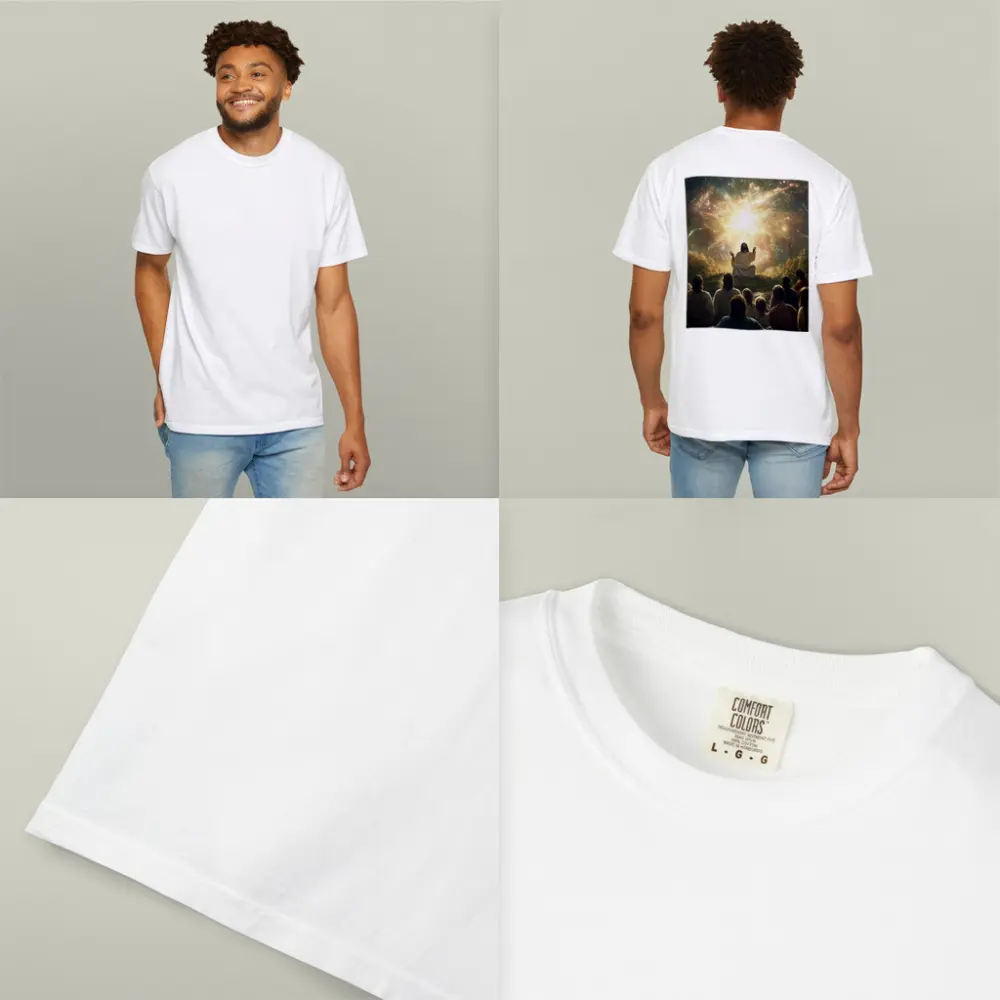 Jesus Preaching Under Cosmic Galaxy Light – T-Shirts