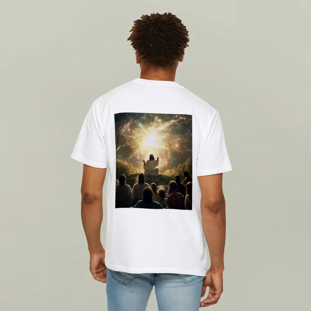 Jesus Preaching Under Cosmic Galaxy Light – T-Shirts