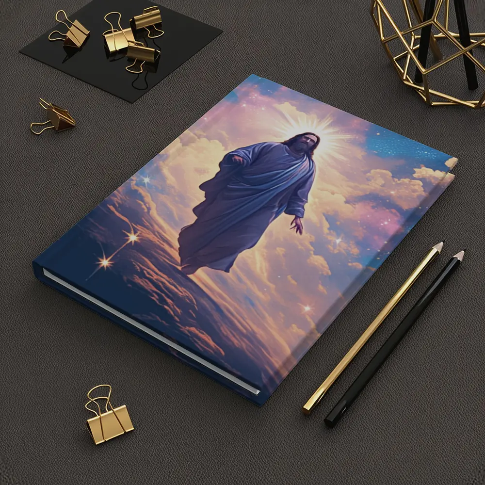 Jesus Christ Ascending Through Glowing Heavenly Clouds – Notebooks