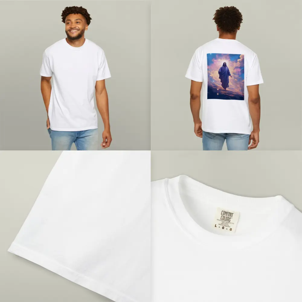 Jesus Christ Ascending Through Glowing Heavenly Clouds – T-Shirts