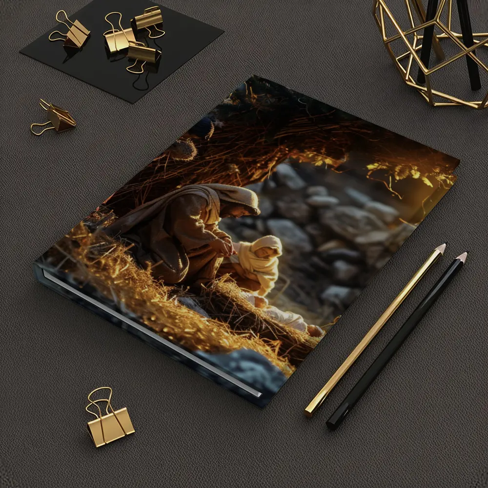 Nativity Scene Birth of Jesus Warm Light – Notebooks