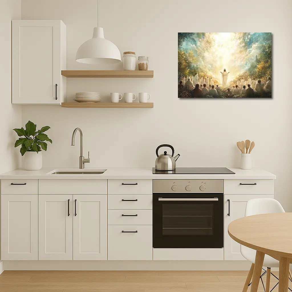 Jesus Christ Glowing Light Heavenly Garden Scene – Wall Art