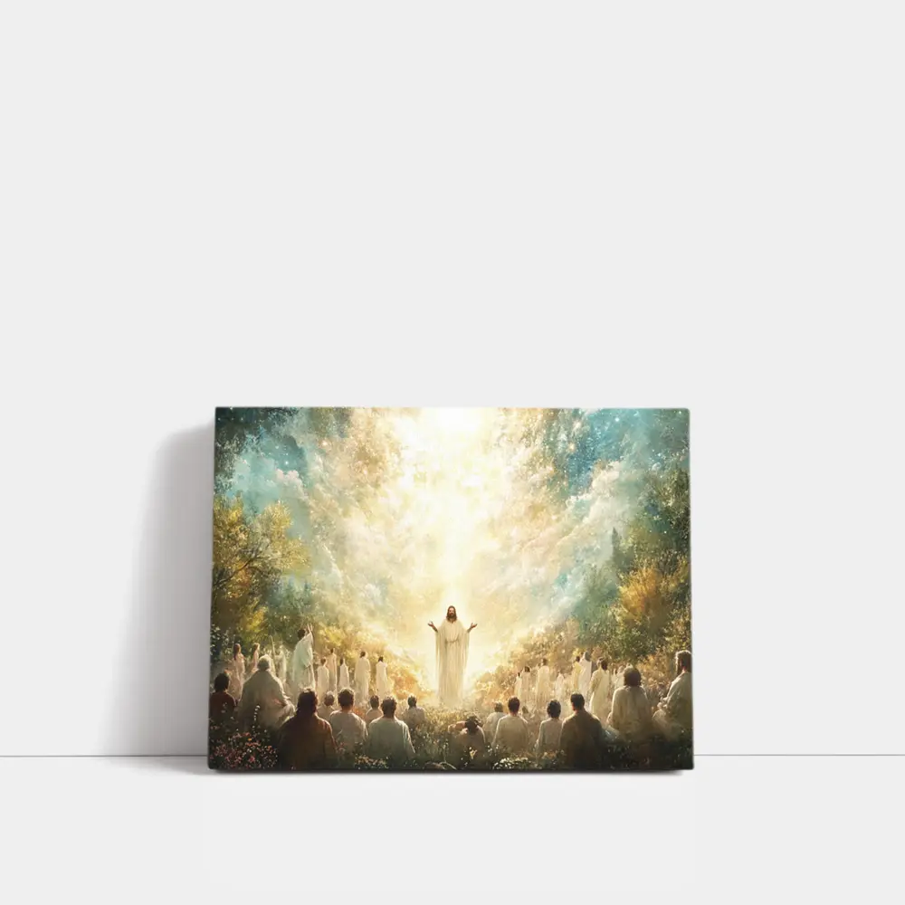 Jesus Christ Glowing Light Heavenly Garden Scene – Wall Art