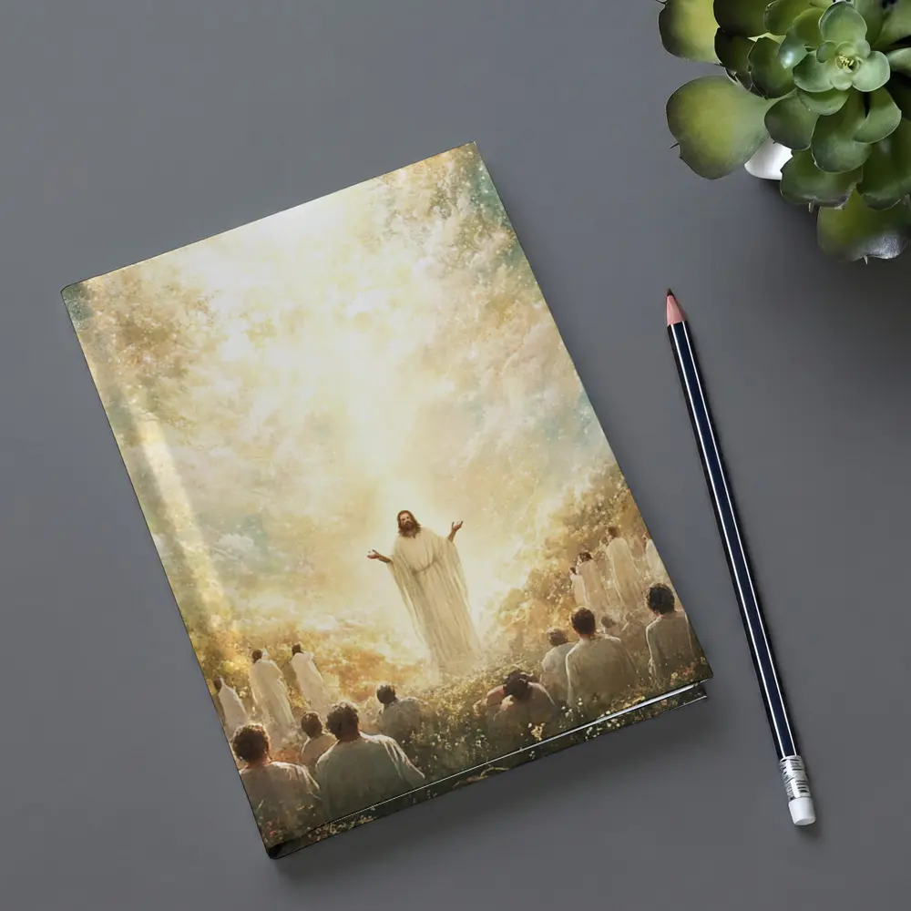 Jesus Christ Glowing Light Heavenly Garden Scene – Notebooks