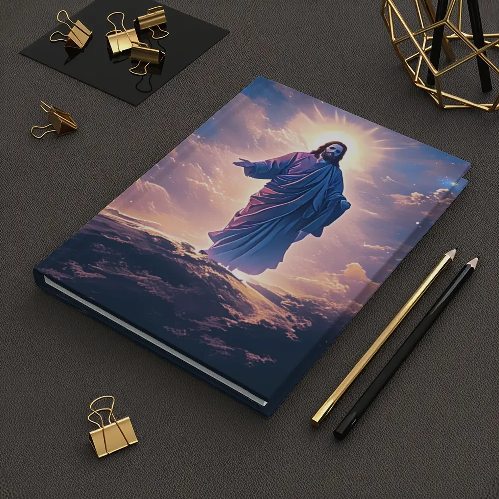 Jesus Christ Glowing Above Starry Night Clouds – Notebooks