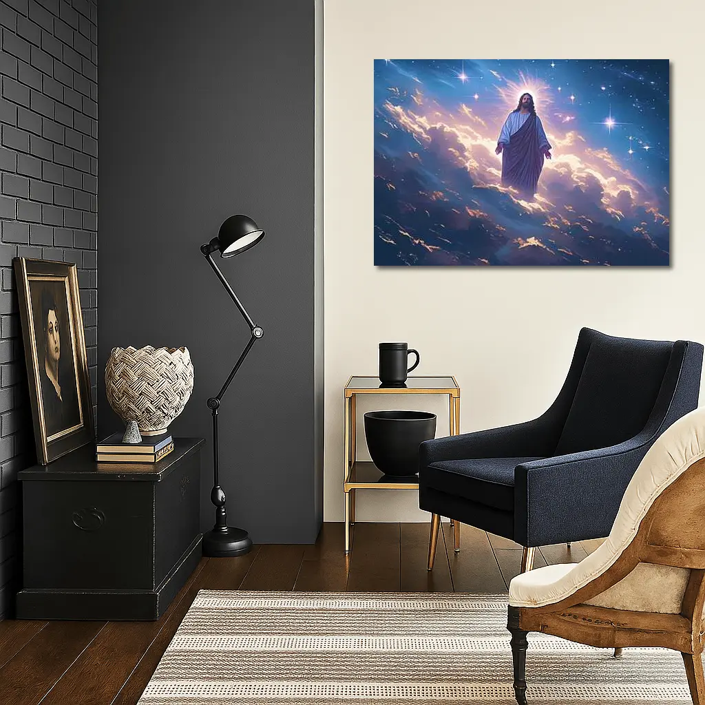 Jesus Christ Ascending Among Stars and Clouds – Wall Art