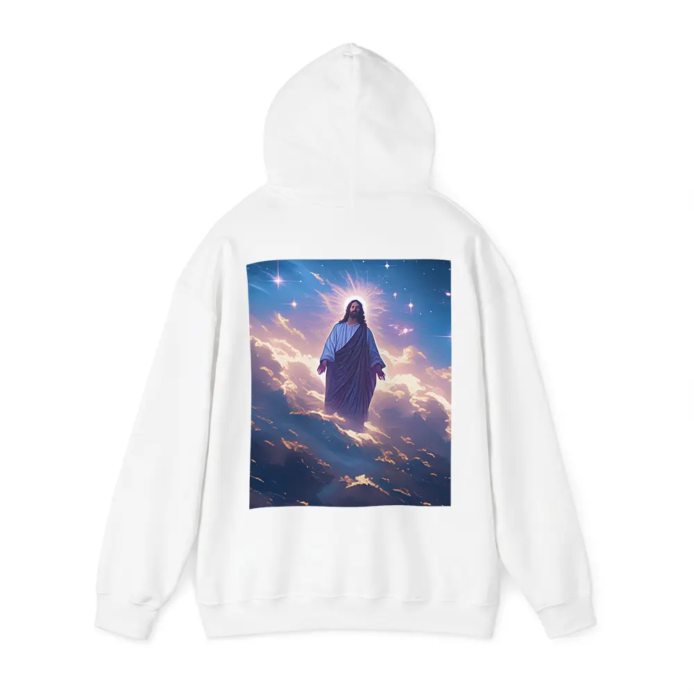 Jesus Christ Ascending Among Stars and Clouds – Hoodies